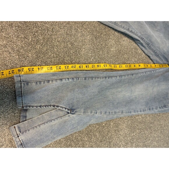 Easel Split Hem Flare Jeans Size S Light Wash Stretch Denim Retro Western - Picture 6 of 7